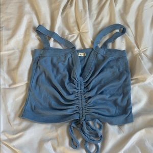 blue crop tank top